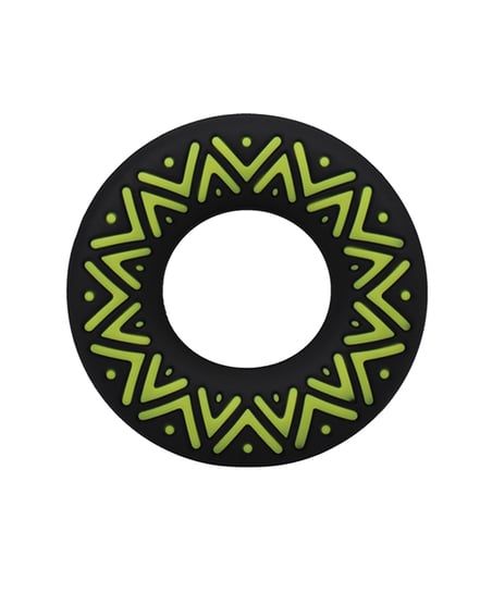 Polynesian Pleasures Hula Loops 25 mm Silicone Tribal C-Ring - Yellow/Black