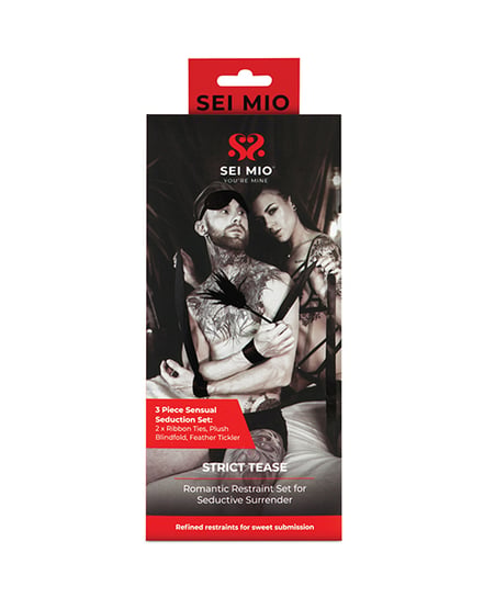 Sei Mio Strict Tease Ribbon Ties, Blindfold & Tickler Kit by Creative conceptions product image