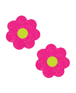 Neva Nude Super Sparkle Glitter Blacklight Petal Pasties – Pink O/S by Neva nude product image