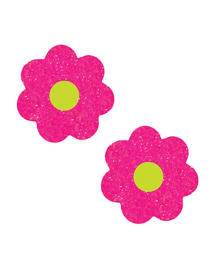 Neva Nude Super Sparkle Glitter Blacklight Petal Pasties – Pink O/S by Neva nude product image
