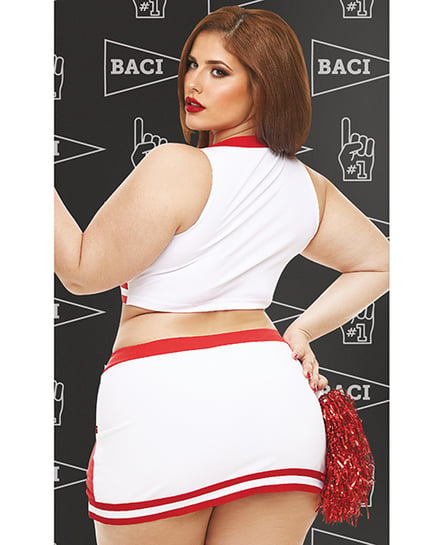Dreams by Baci Lingerie Gameday Hottie 4-pc Set - White/Red One Size Queen