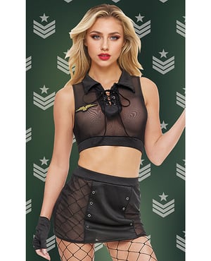 Dreams by Baci Lingerie Sergeant Seduction 5-pc Set – Black One Size Fits Most by Dreams by Baci Lingerie product image