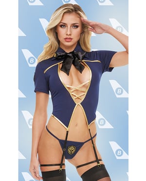 Dreams by Baci Lingerie First Class Fantasy 4 pc Set – Navy One Size Fits Most by Dreams by Baci Lingerie product image