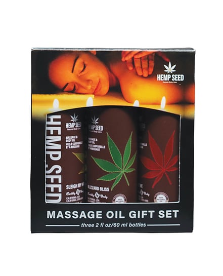 Earthly Body 2026 Holiday Massage Oil Gift Set – 2 oz Asst. Scents Box of 3 by Earthly Body product image