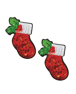 Neva Nude Christmas Stockings Sequin Pasties – Multicolor O/S by Neva nude product image