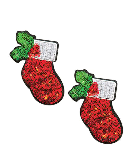 Neva Nude Christmas Stockings Sequin Pasties – Multicolor O/S by Neva nude product image