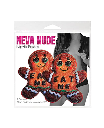 Neva Nude Yum Yum Gingerbread Man Glitter Pasties - Brown o/S