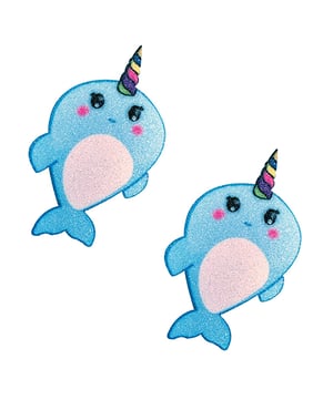 Neva Nude Freaking Awesome Naughty Narwhal Glittery Pasties – Blue O/S by Neva nude product image