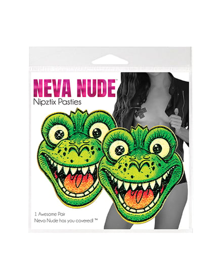 Neva Nude Cheeky Dino Glitter Pasties - Green O/S