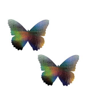 Neva Nude Dark Descent Holograhic Butterfly Nipztix Pasties – Rainbow O/S by Neva nude product image
