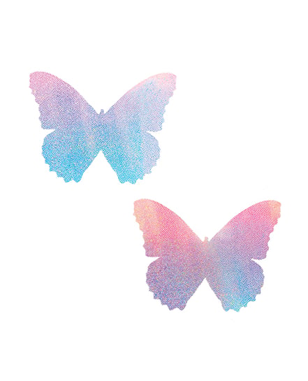 Neva Nude Holographic Butterfly Kisses Nipztix Pasties – Pink/Blue O/S by Neva nude product image