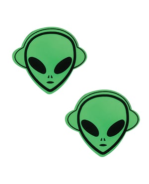 Neva Nude Kanye The Alien Holographic Pasties – Glow-in-the-Dark Green O/S by Neva nude product image