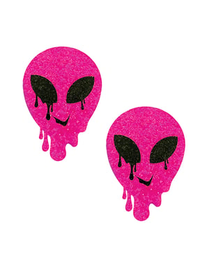 Neva Nude Super Sparkle Blacklight Melty Alien Pasties – Pink O/S by Neva nude product image