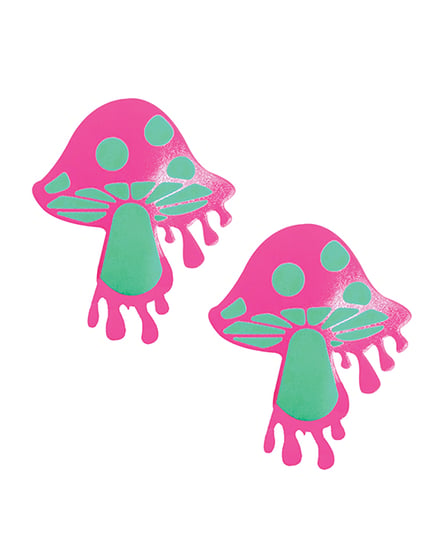Neva Nude Melty Green Shroom Pasties – Neon Pink O/S by Neva nude product image