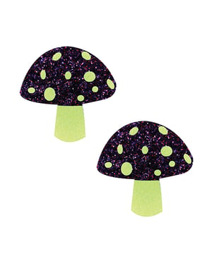 Neva Nude Purple Glitter Blacklight Shroom Pasties – Multicolor O/S by Neva nude product image