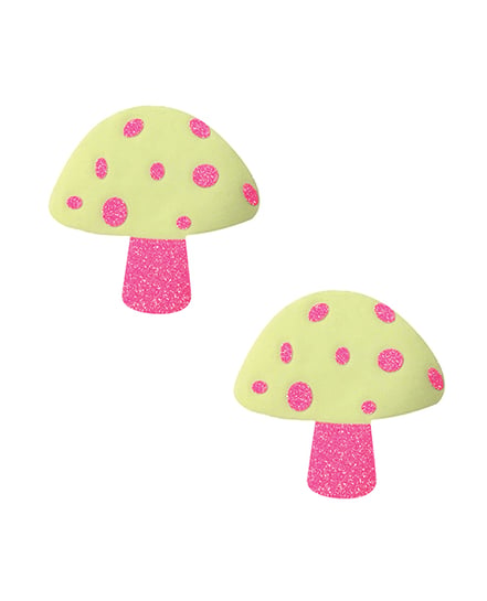 Neva Nude Glo Trippy Blacklight Shroom Pasties – Glow-in-the-Dark O/S by Neva nude product image