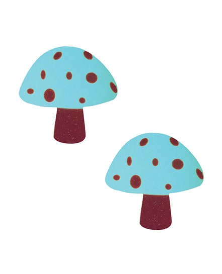 Neva Nude Glo Trippy Blacklight Shroom Pasties - Glow-in-the-Dark O/S