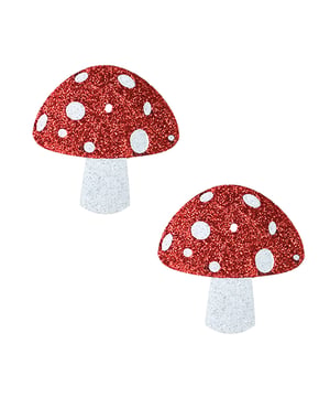 Neva Nude Sparkly Shroom Pasties – Red/White O/S by Neva nude product image