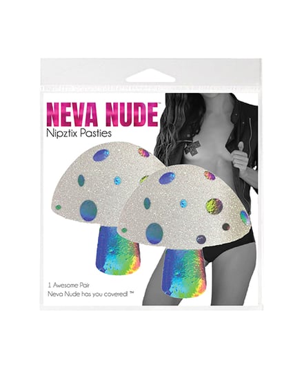 Neva Nude Holographic Glitter Shroom Pasties - Multicolor O/S