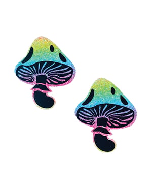 Neva Nude Laffie Taffie Blacklight Chunky Glitter Toadstool Pasties – Multicolor O/S by Neva nude product image