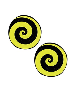 Neva Nude Starburst Blacklight Black Glitter Spiral Pasties – Neon Yellow O/S by Neva nude product image