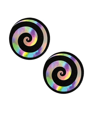 Neva Nude Holographic Spiral Glitter Pasties – Multicolor O/S by Neva nude product image