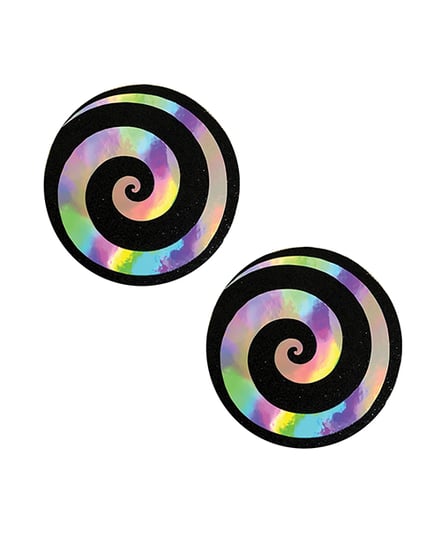 Neva Nude Holographic Spiral Glitter Pasties – Multicolor O/S by Neva nude product image