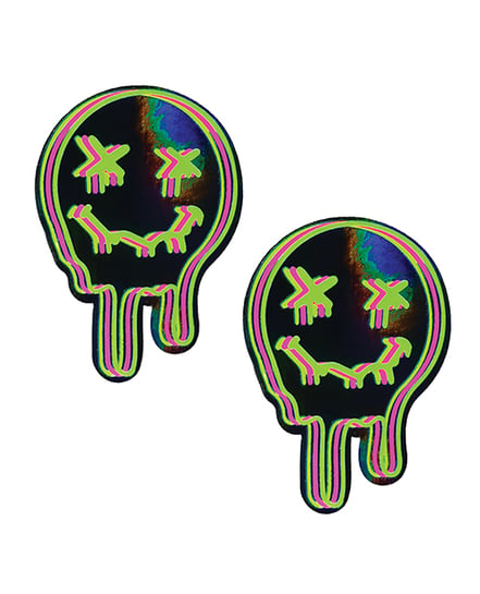 Neva Nude Super UV Trippy Face Neon Pasties – Multicolor O/S by Neva nude product image