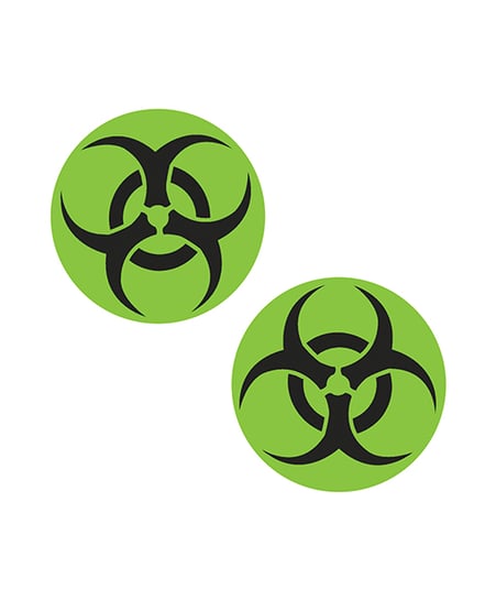 Neva Nude Biohazard Toxic Wet Vinyl Pasties – Neon Green O/S by Neva nude product image