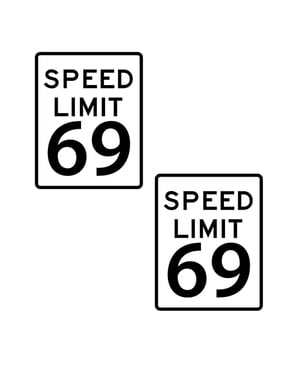 Neva Nude Black Speed Limit 69 Sign Pasties – White/Black O/S by Neva nude product image