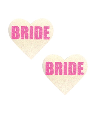 Neva Nude Bride Glitter Blacklight Pasties – Neon Pink/White O/S by Neva nude product image
