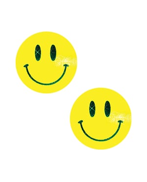 Neva Nude Radiant Rascal Smiley Blacklight Pasties – Neon Yellow O/S by Neva nude product image