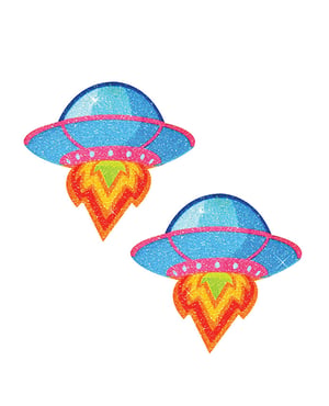 Neva Nude UFO Glitter Pasties – Blue O/S by Neva nude product image