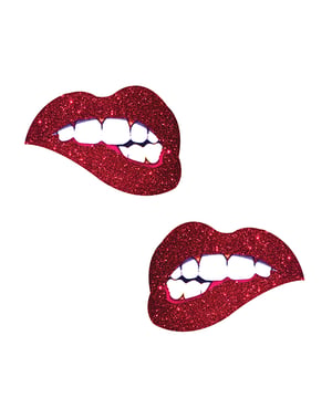 Neva Nude Freaking Awesome Glitter Bite Me Lip Pasties – Red O/S by Neva nude product image