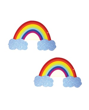 Neva Nude Rainbow Glitter Cloud Pasties – Multicolor O/S by Neva nude product image