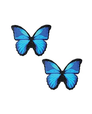 Neva Nude Beautiful Glitter Butterfly Pasties – Blue/Black O/S by Neva nude product image