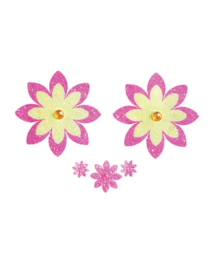 Neva Nude Petals of Sunshine Glitter Flower Pasties – Pink/Yellow O/S by Neva nude product image
