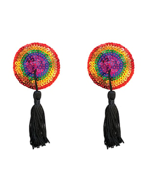 Neva Nude Rainbow Tassel Reusable Silicone Pasties – Multicolor O/S by Neva nude product image