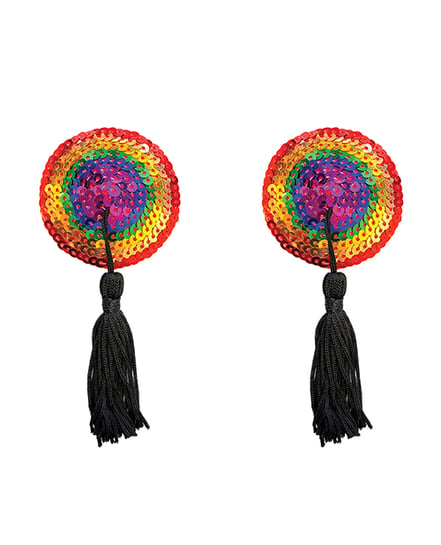 Neva Nude Rainbow Tassel Reusable Silicone Pasties – Multicolor O/S by Neva nude product image
