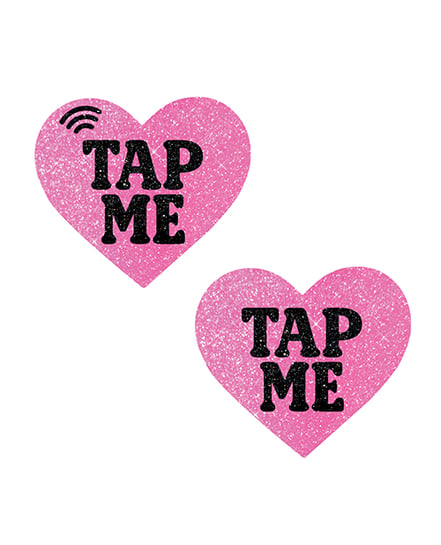 Neva Nude Tap Me Pink Heart Smart NFC Pasties Tap to Tip – Pink/Black O/S by Neva nude product image