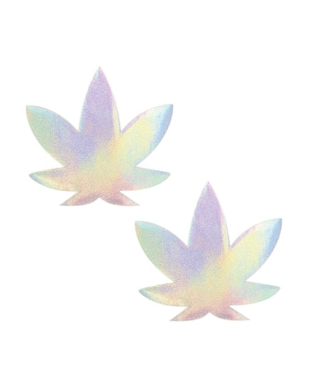 Neva Nude Holographic Dope AF Weed Leaf Pasties – O/S by Neva nude product image