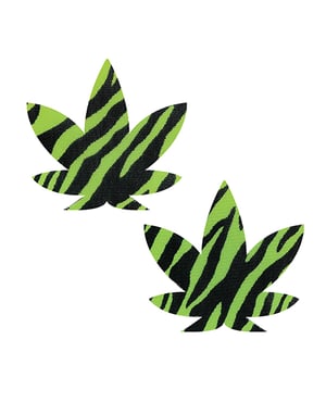 Neva Nude Blacklight Dope AF Weed Leaf Pasties – Neon Green O/S by Neva nude product image