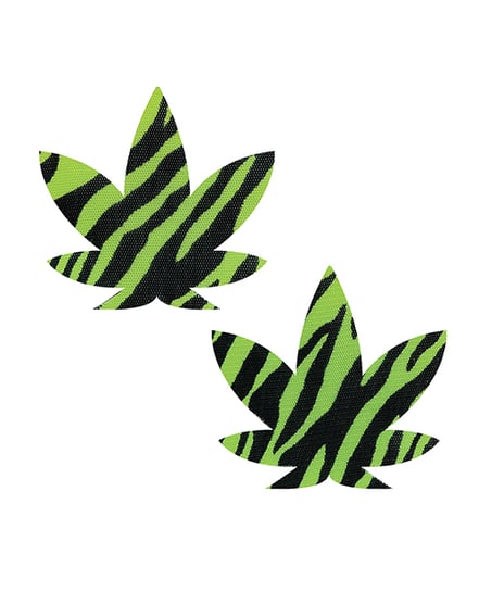 Neva Nude Blacklight Dope AF Weed Leaf Pasties – Neon Green O/S by Neva nude product image