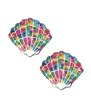 Neva Nude Sparkle Sequin Mesh Mermaid Shell Pasties – Multicolor O/S by Neva nude product image