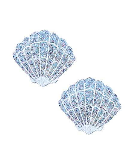 Neva Nude Unicorn Tears Sparkle Sequin Mermaid Shell Pasties – White O/S by Neva nude product image