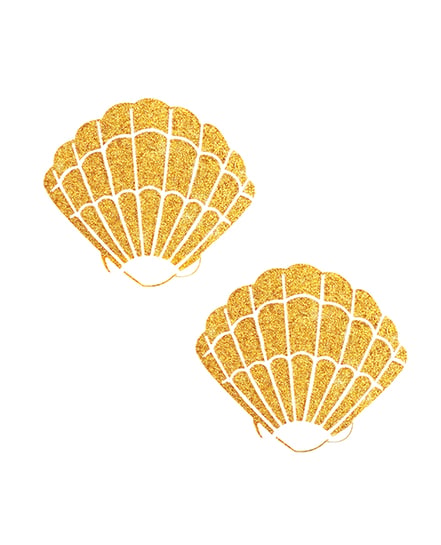 Neva Nude Fairy Dust Glitter Mermaid Shell Pasties – Gold O/S by Neva nude product image