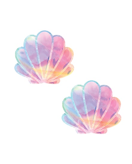 Neva Nude Sherbet Tie Dye UV Velvet Mermaid ShellPasties - Rainbow O/S