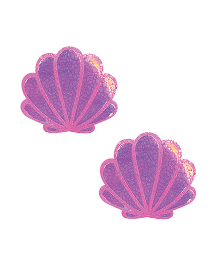 Neva Nude Iridescent Mermaid ShellPasties - Neon Pink O/S