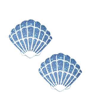 Neva Nude Glitter Mermaid Shell Pasties – Blue O/S by Neva nude product image