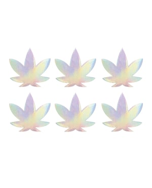 Neva Nude Holographic Weed Leaf Small Body Stickers – Pack of 6 O/S by Neva nude product image